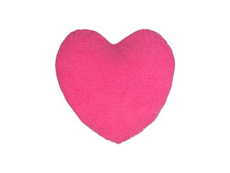 Heart Shaped Blended Plush Pillow Cover(White w/ Pink, 40*40cm)