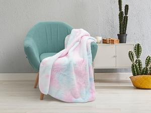 Tie Dyed Faux Fur Lined Sublimation Minky Blanket(White, 76*101cm/30&quot;x 40&quot;)