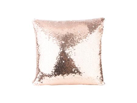 Flip Sequin Pillow Cover (Champagne w/ White, 40*40cm)