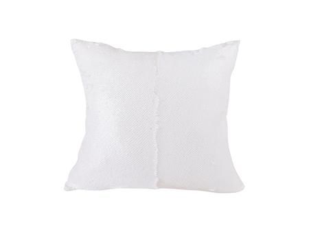 Flip Sequin Pillow Cover (White w/ White)