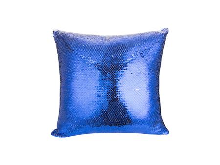 Flip Sequin Pillow Cover (Dark Blue w/ White, 40*40cm)
