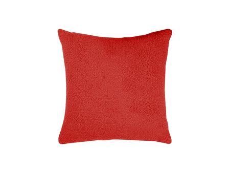 Square Blended Plush Pillow Cover (White w/ Red, 40*40cm)