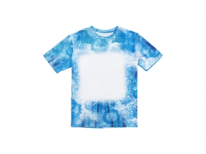 Blue Bleached Mist Cotton Feeling T-shirt for Sublimation Printing