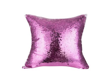 Flip Sequin Pillow Cover (White w/ Purple)