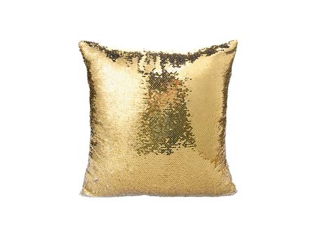 Flip Sequin Pillow Cover (Gold w/ Silver)