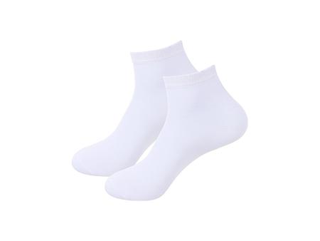 25cm Men Sublimation Ankle Socks (Full White) MOQ: 600pairs