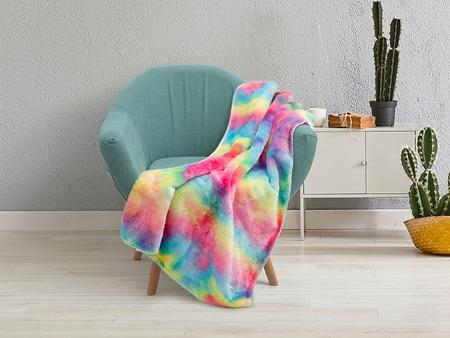 Tie Dyed PV Fleece Lined Sublimation Minky Blanket(White, 127*152cm/50&quot;x 60&quot;)