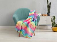 Tie Dyed PV Fleece Lined Sublimation Minky Blanket(White, 127*152cm/50