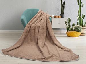 Sherpa Lined Sublimation Minky Blanket(Khaki/White, 152*203cm/60&quot;x 80&quot;)