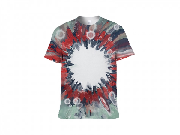 Red Bleached Bloom Cotton Feeling T-shirt for Sublimation Printing