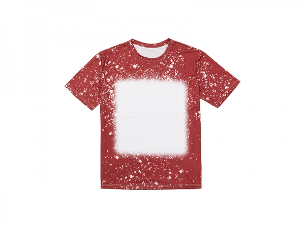 Red Bleached Starry Cotton Feeling T-shirt for Sublimation Printing