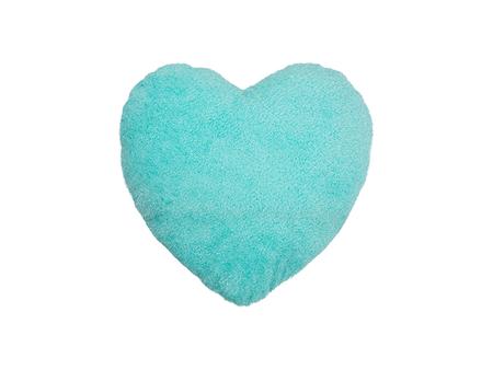 Heart Shaped Blended Plush Pillow Cover(White w/ Green, 40*40cm)