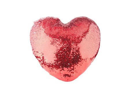 Heart Shaped Sequin Pillow Cover (Red w/ White, 39*44cm)