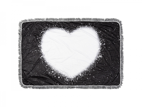 Sublimation Blanks Bleached Starry Plush Throw Blanket (Black Heart)