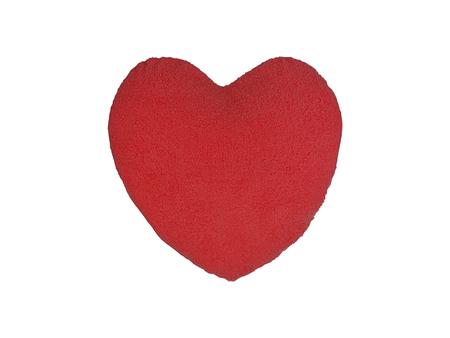 Heart Shaped Blended Plush Pillow Cover(White w/ Red, 40*40cm)